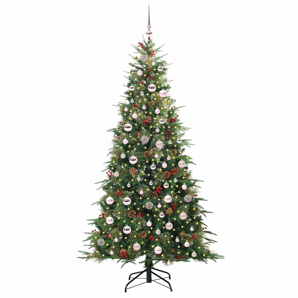 vidaXL Künstlicher klappbarer Weihnachtsbaum Grün 210 cm PE und PVC