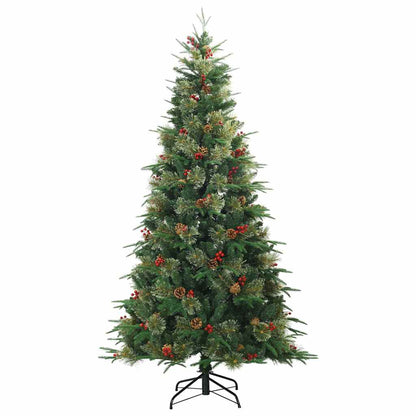 vidaXL Künstlicher klappbarer Weihnachtsbaum Grün 210 cm PE und PVC