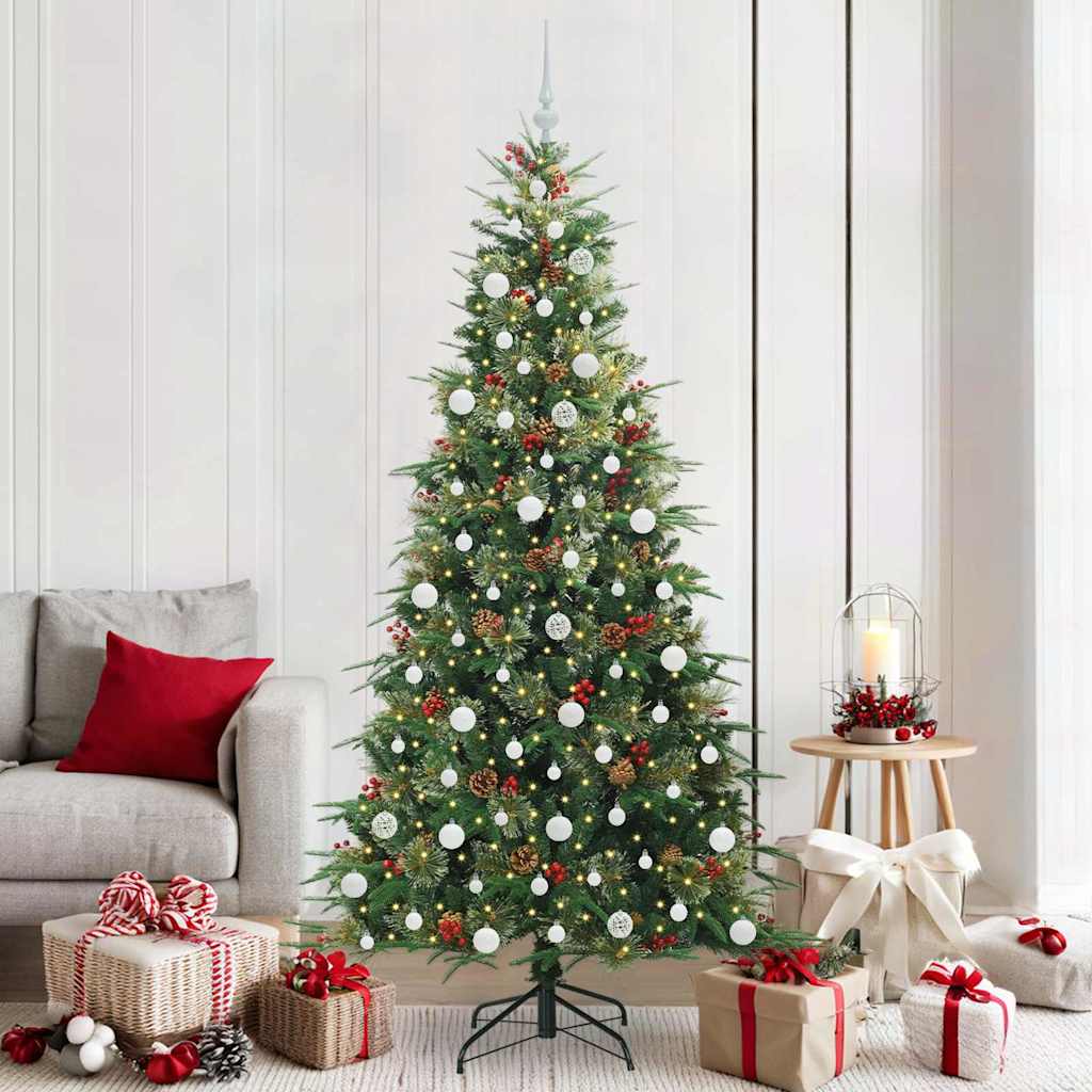 vidaXL Künstlicher klappbarer Weihnachtsbaum Grün 210 cm PE und PVC
