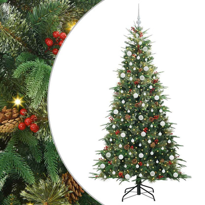 vidaXL Künstlicher klappbarer Weihnachtsbaum Grün 210 cm PE und PVC