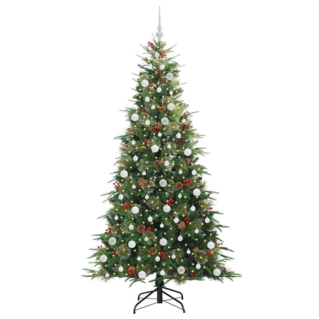 vidaXL Künstlicher klappbarer Weihnachtsbaum Grün 210 cm PE und PVC