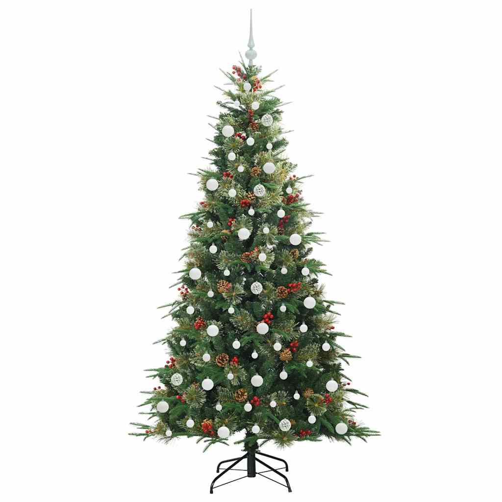 vidaXL Künstlicher klappbarer Weihnachtsbaum Grün 210 cm PE und PVC