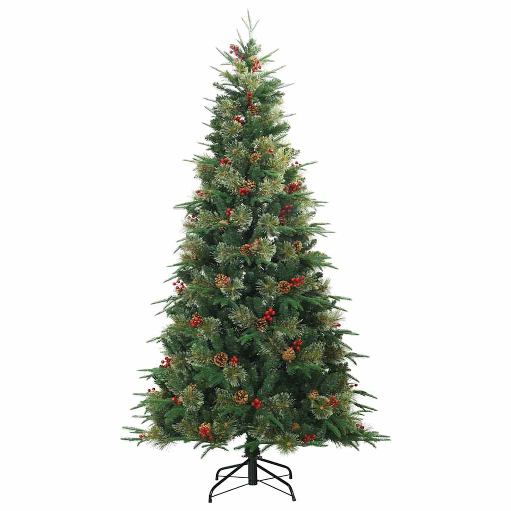 vidaXL Künstlicher klappbarer Weihnachtsbaum Grün 210 cm PE und PVC