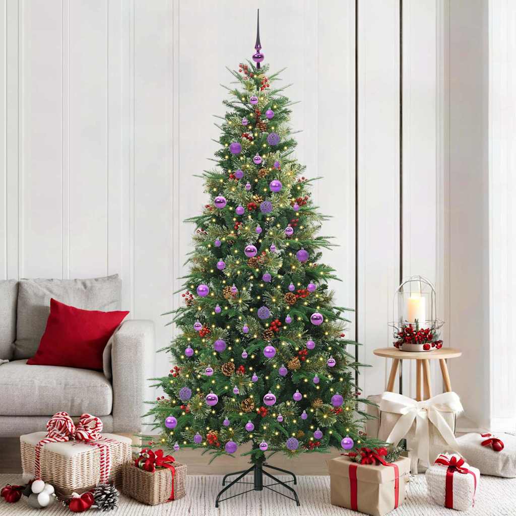 vidaXL Künstlicher klappbarer Weihnachtsbaum Grün 210 cm PE und PVC
