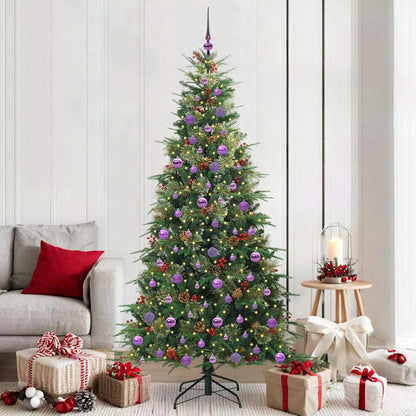 vidaXL Künstlicher klappbarer Weihnachtsbaum Grün 210 cm PE und PVC