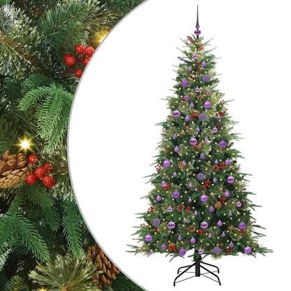 vidaXL Künstlicher klappbarer Weihnachtsbaum Grün 210 cm PE und PVC