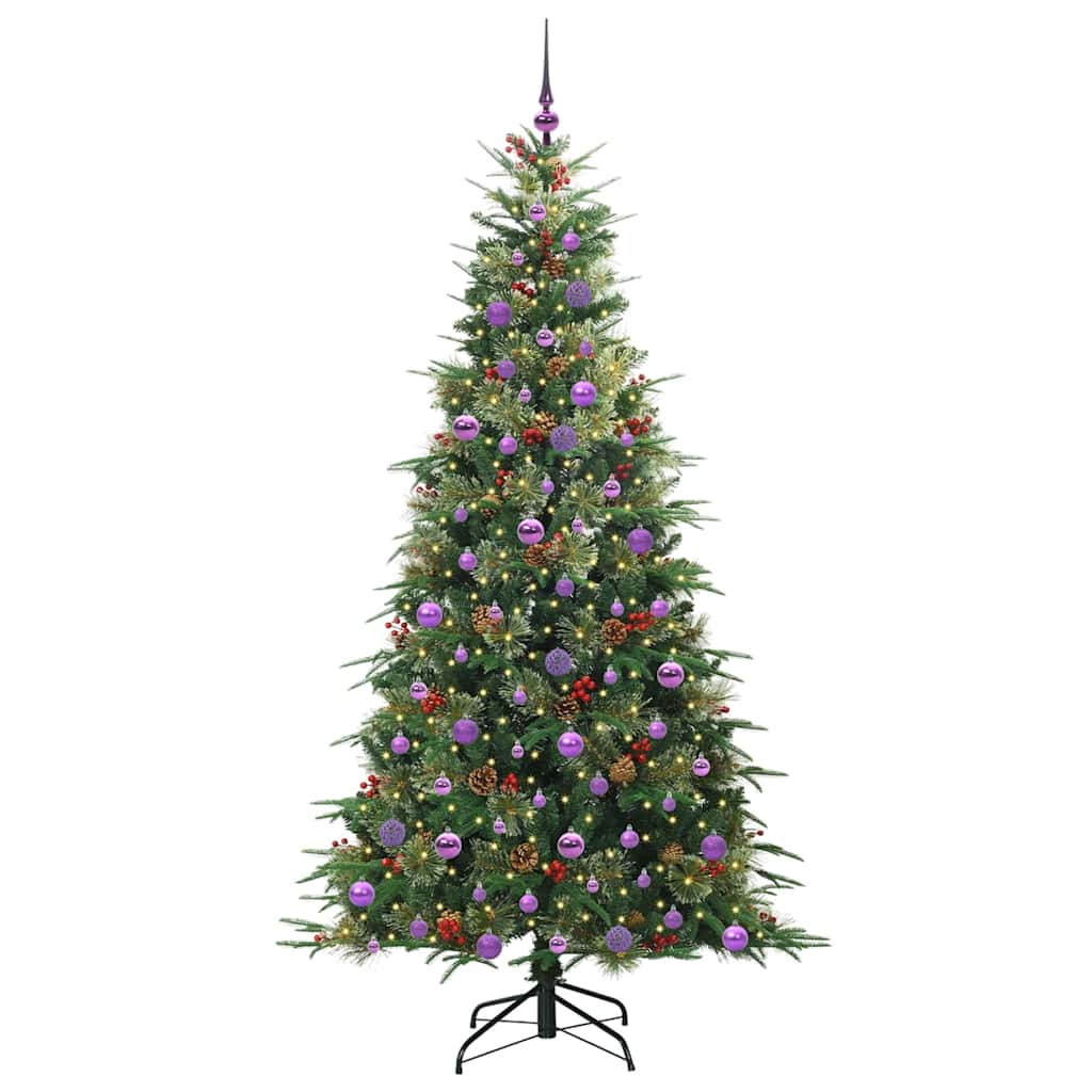 vidaXL Künstlicher klappbarer Weihnachtsbaum Grün 210 cm PE und PVC