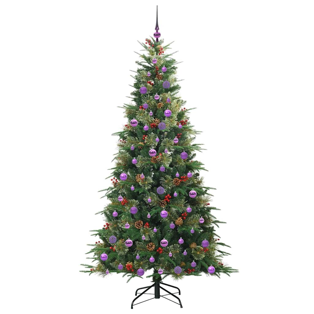 vidaXL Künstlicher klappbarer Weihnachtsbaum Grün 210 cm PE und PVC