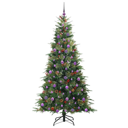 vidaXL Künstlicher klappbarer Weihnachtsbaum Grün 210 cm PE und PVC