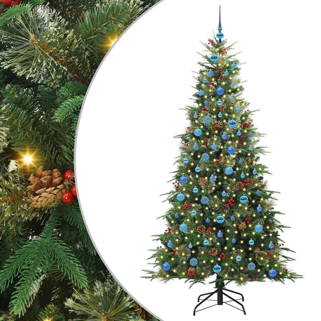 vidaXL Künstlicher klappbarer Weihnachtsbaum Grün 210 cm PE und PVC