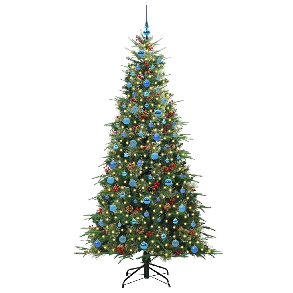 vidaXL Künstlicher klappbarer Weihnachtsbaum Grün 210 cm PE und PVC
