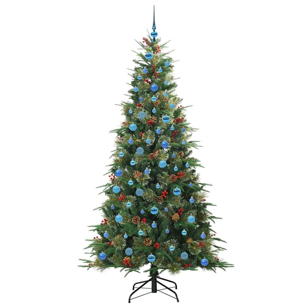 vidaXL Künstlicher klappbarer Weihnachtsbaum Grün 210 cm PE und PVC