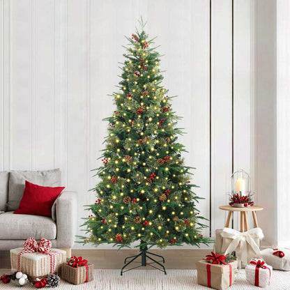 vidaXL Künstlicher klappbarer Weihnachtsbaum Grün 240 cm PE und PVC