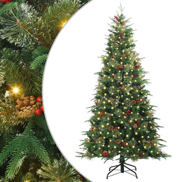 vidaXL Künstlicher klappbarer Weihnachtsbaum Grün 240 cm PE und PVC