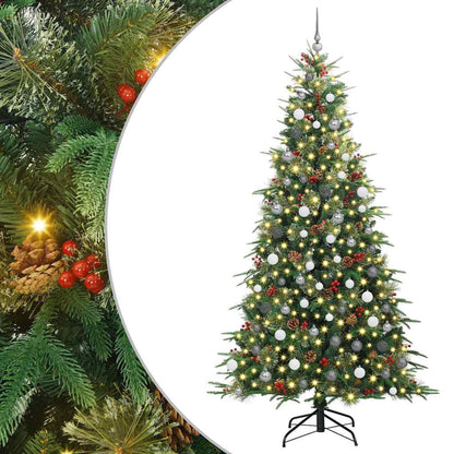 vidaXL Künstlicher klappbarer Weihnachtsbaum Grün 240 cm PE und PVC