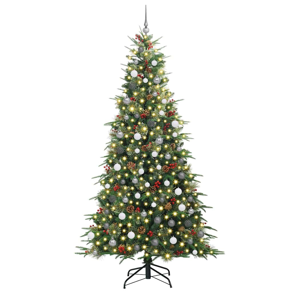 vidaXL Künstlicher klappbarer Weihnachtsbaum Grün 240 cm PE und PVC