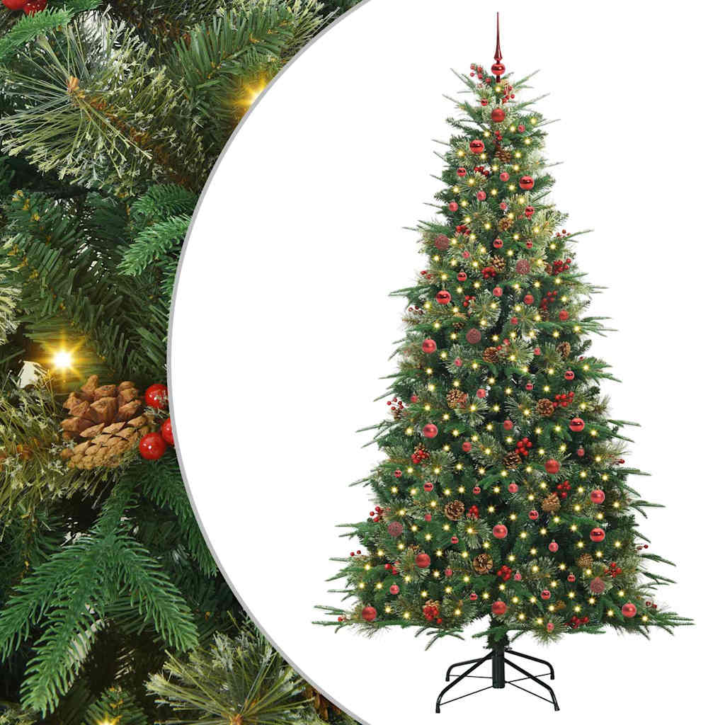 vidaXL Künstlicher klappbarer Weihnachtsbaum Grün 240 cm PE und PVC