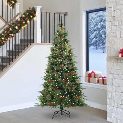 vidaXL Künstlicher klappbarer Weihnachtsbaum Grün 240 cm PE und PVC