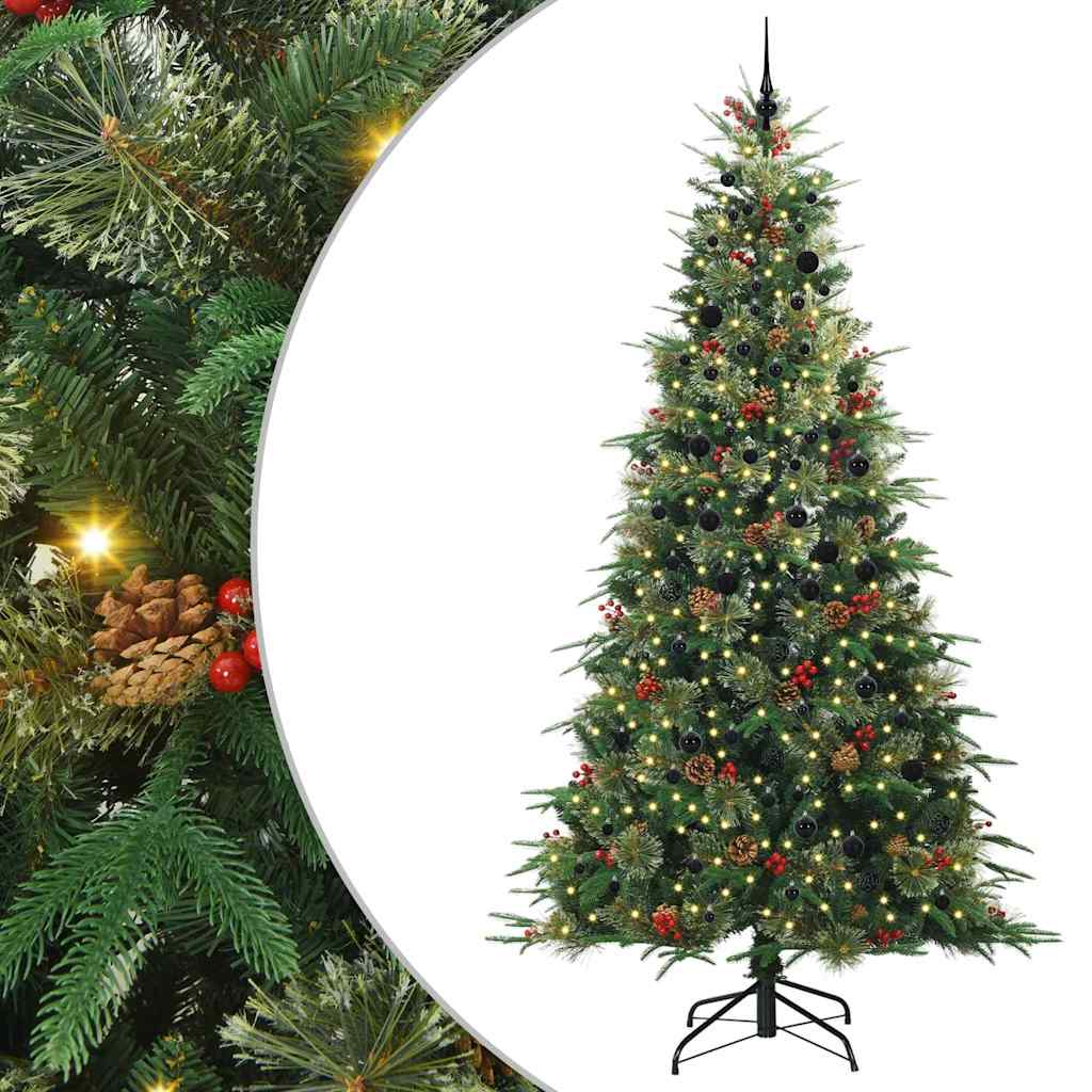 vidaXL Künstlicher klappbarer Weihnachtsbaum Grün 240 cm PE und PVC