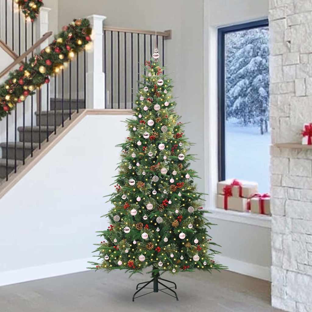 vidaXL Künstlicher klappbarer Weihnachtsbaum Grün 240 cm PE und PVC