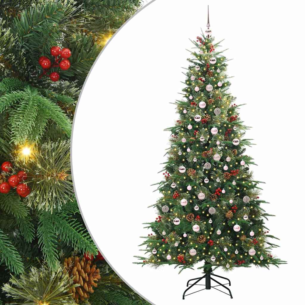 vidaXL Künstlicher klappbarer Weihnachtsbaum Grün 240 cm PE und PVC