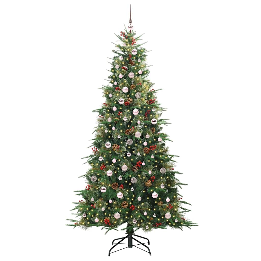 vidaXL Künstlicher klappbarer Weihnachtsbaum Grün 240 cm PE und PVC
