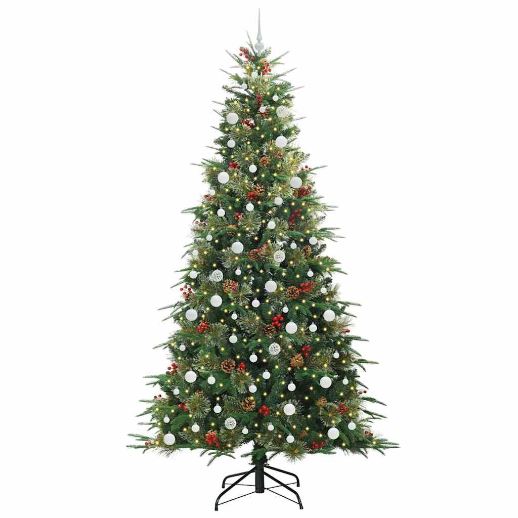 vidaXL Künstlicher klappbarer Weihnachtsbaum Grün 240 cm PE und PVC