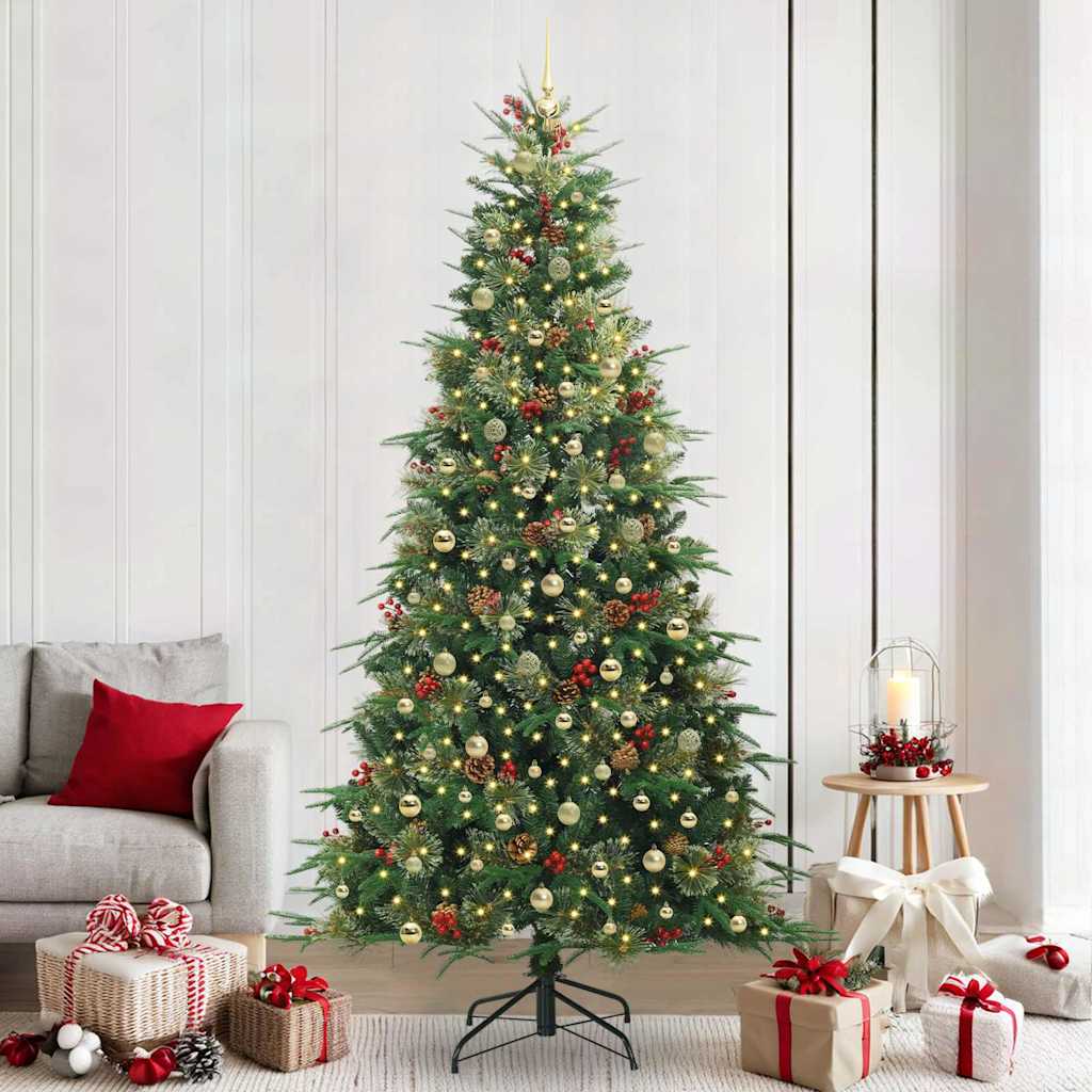 vidaXL Künstlicher klappbarer Weihnachtsbaum Grün 240 cm PE und PVC