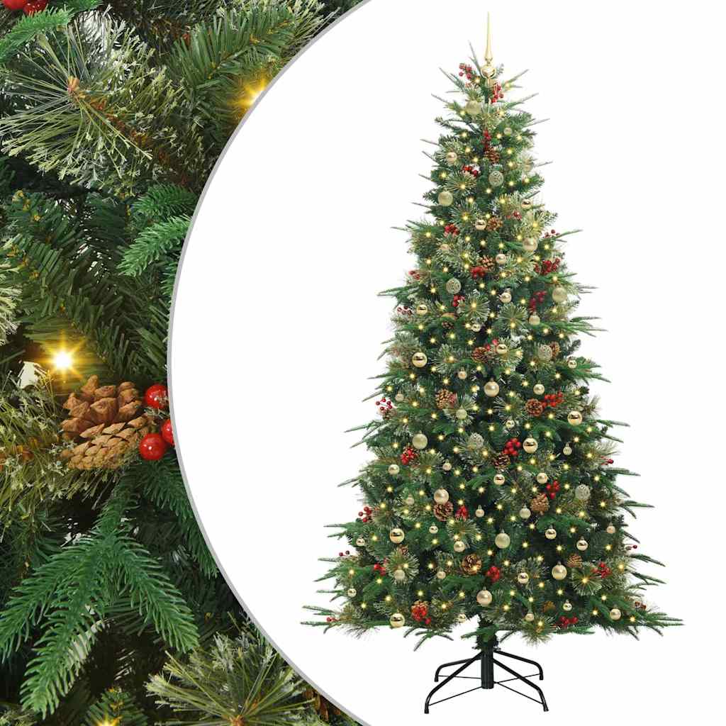 vidaXL Künstlicher klappbarer Weihnachtsbaum Grün 240 cm PE und PVC