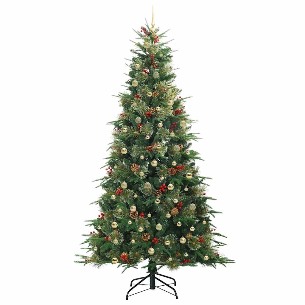 vidaXL Künstlicher klappbarer Weihnachtsbaum Grün 240 cm PE und PVC