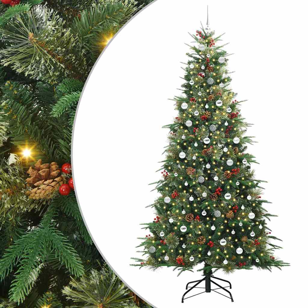 vidaXL Künstlicher klappbarer Weihnachtsbaum Grün 240 cm PE und PVC
