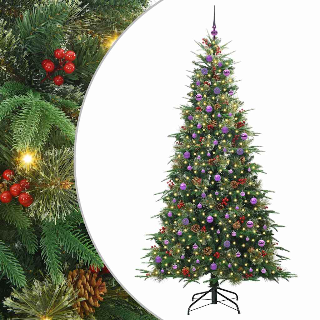 vidaXL Künstlicher klappbarer Weihnachtsbaum Grün 240 cm PE und PVC