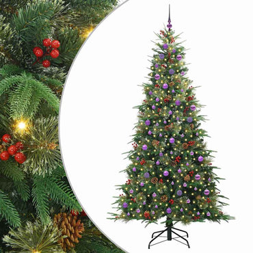 vidaXL Künstlicher klappbarer Weihnachtsbaum Grün 240 cm PE und PVC