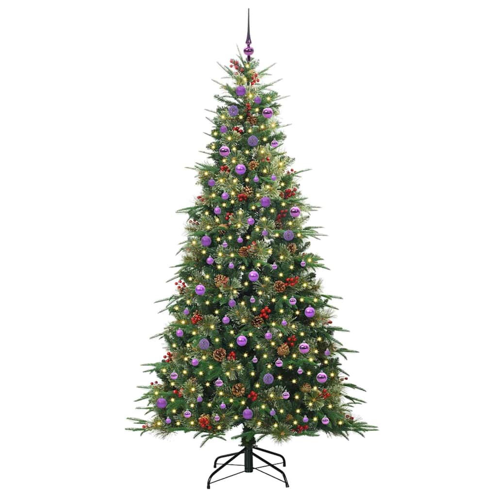 vidaXL Künstlicher klappbarer Weihnachtsbaum Grün 240 cm PE und PVC