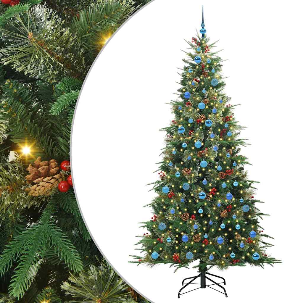 vidaXL Künstlicher klappbarer Weihnachtsbaum Grün 240 cm PE und PVC