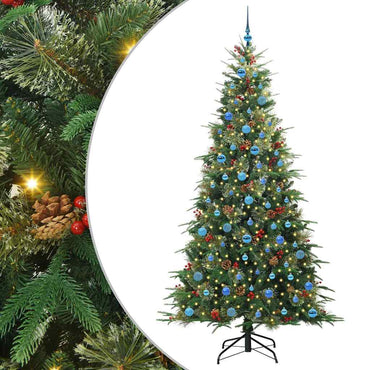 vidaXL Künstlicher klappbarer Weihnachtsbaum Grün 240 cm PE und PVC