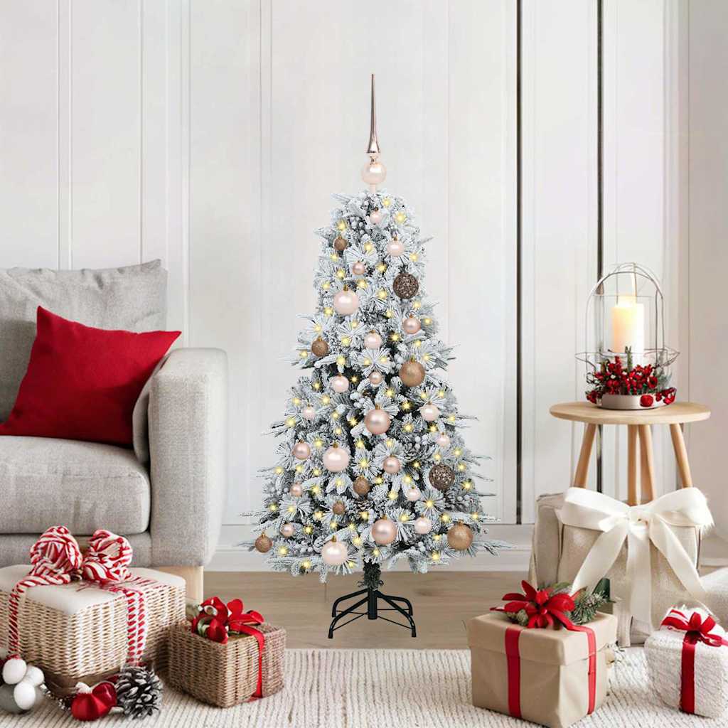vidaXL Künstlicher klappbarer Weihnachtsbaum Weiß 120 cm PE und PVC