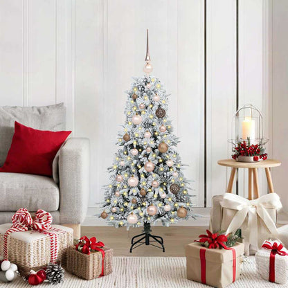vidaXL Künstlicher klappbarer Weihnachtsbaum Weiß 120 cm PE und PVC