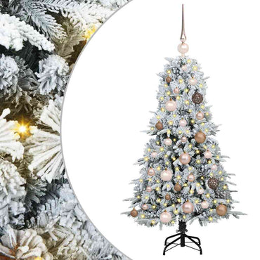 vidaXL Künstlicher klappbarer Weihnachtsbaum Weiß 120 cm PE und PVC