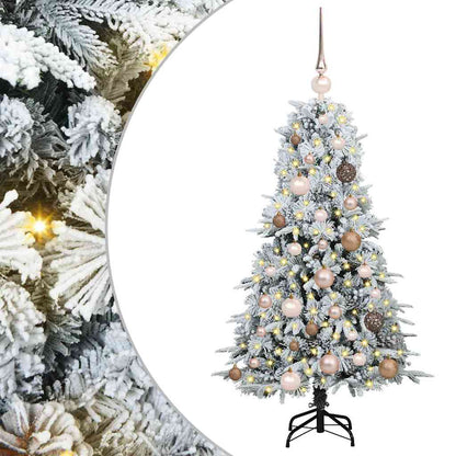 vidaXL Künstlicher klappbarer Weihnachtsbaum Weiß 120 cm PE und PVC