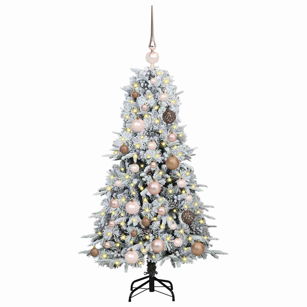 vidaXL Künstlicher klappbarer Weihnachtsbaum Weiß 120 cm PE und PVC