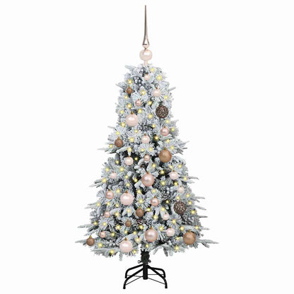 vidaXL Künstlicher klappbarer Weihnachtsbaum Weiß 120 cm PE und PVC