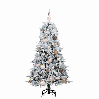 vidaXL Künstlicher klappbarer Weihnachtsbaum Weiß 120 cm PE und PVC