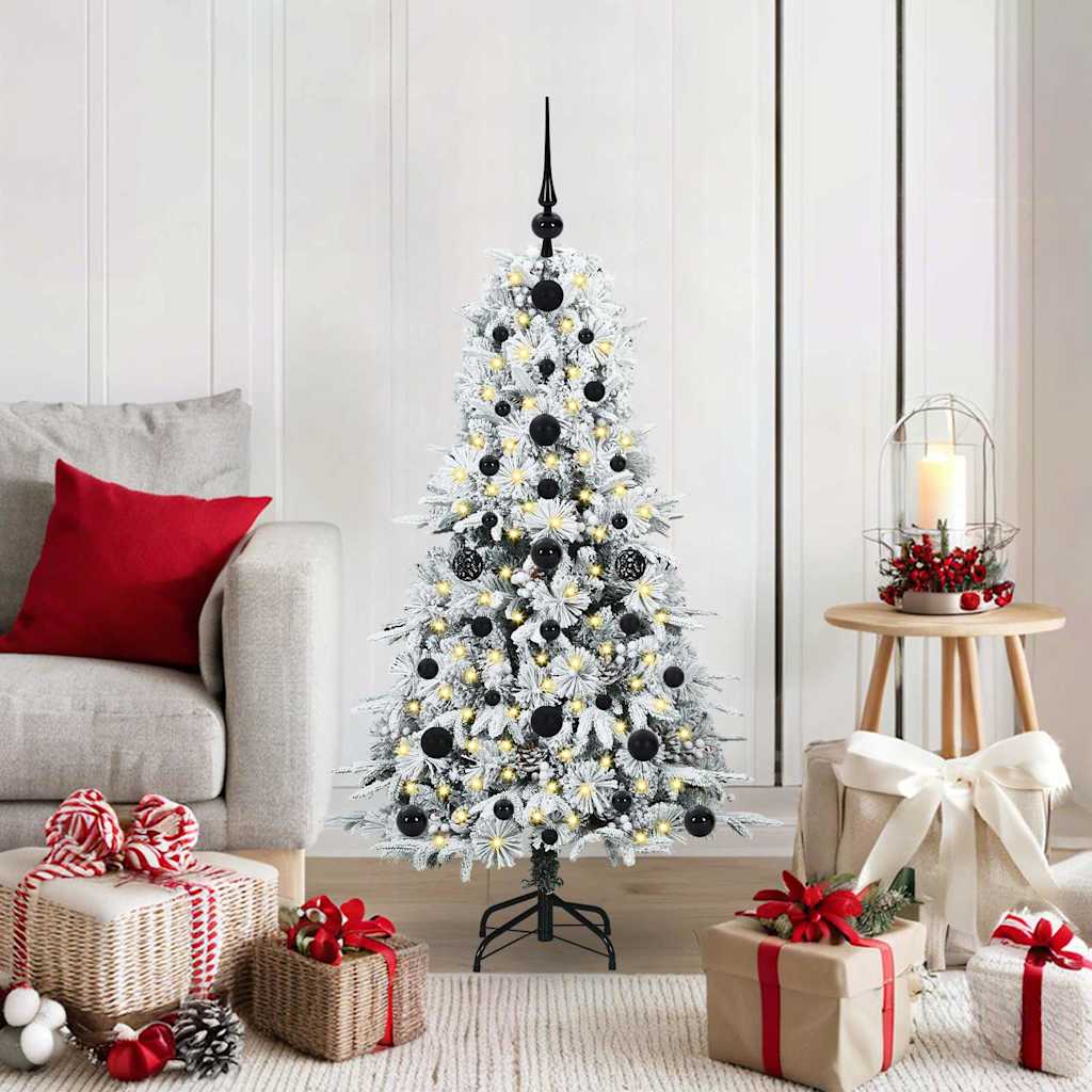 vidaXL Künstlicher klappbarer Weihnachtsbaum Weiß 120 cm PE und PVC