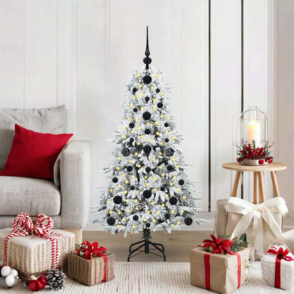 vidaXL Künstlicher klappbarer Weihnachtsbaum Weiß 120 cm PE und PVC