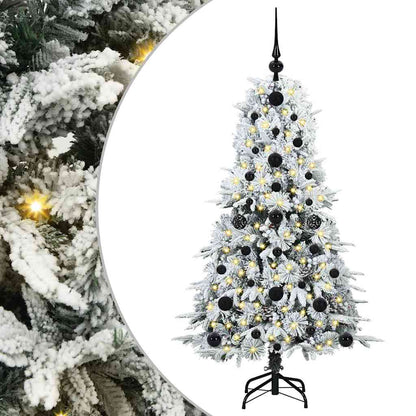vidaXL Künstlicher klappbarer Weihnachtsbaum Weiß 120 cm PE und PVC