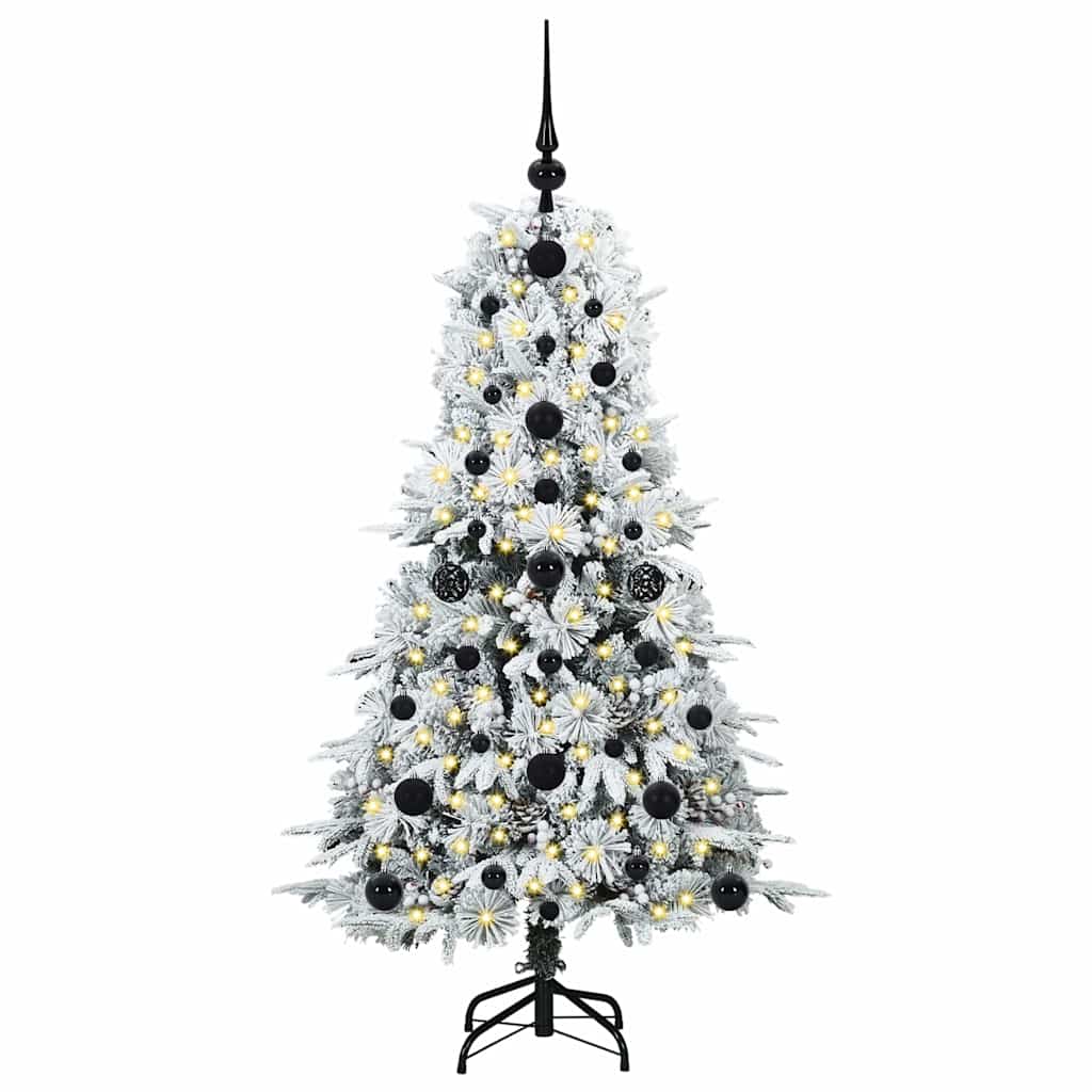 vidaXL Künstlicher klappbarer Weihnachtsbaum Weiß 120 cm PE und PVC
