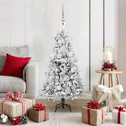 vidaXL Künstlicher klappbarer Weihnachtsbaum Weiß 120 cm PE und PVC