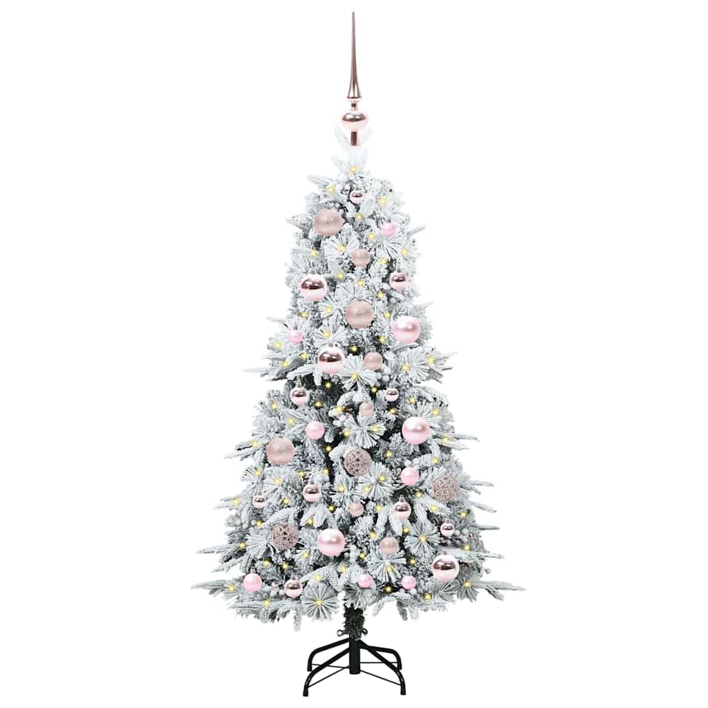 vidaXL Künstlicher klappbarer Weihnachtsbaum Weiß 120 cm PE und PVC