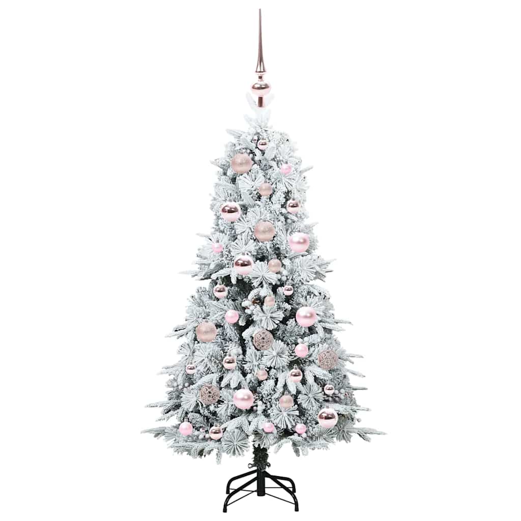 vidaXL Künstlicher klappbarer Weihnachtsbaum Weiß 120 cm PE und PVC